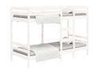 White Bunk Bed 90x200 cm Solid Pine Wood RKRW53231