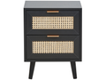 Luxameub Black 2-Drawer Nightstand JERJ69498