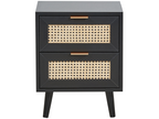 Luxameub Black 2-Drawer Nightstand JERJ69498