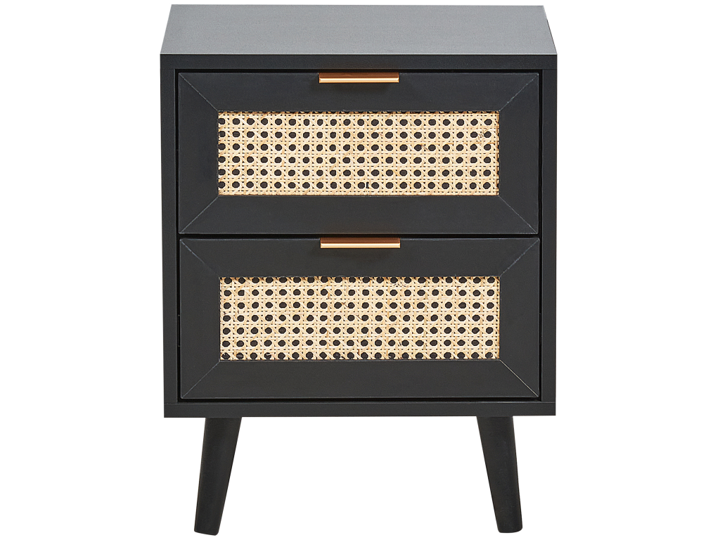 Luxameub Black 2-Drawer Nightstand JERJ69498