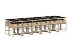 13-piece beige garden dining set with cushions HXCC01971