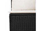 5-piece garden furniture set with cushions, black woven resin FIKR58720