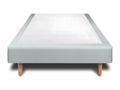 Upholstered bed base in bluish-grey velvet, 100x200 cm, H29 cm, IXDO07134