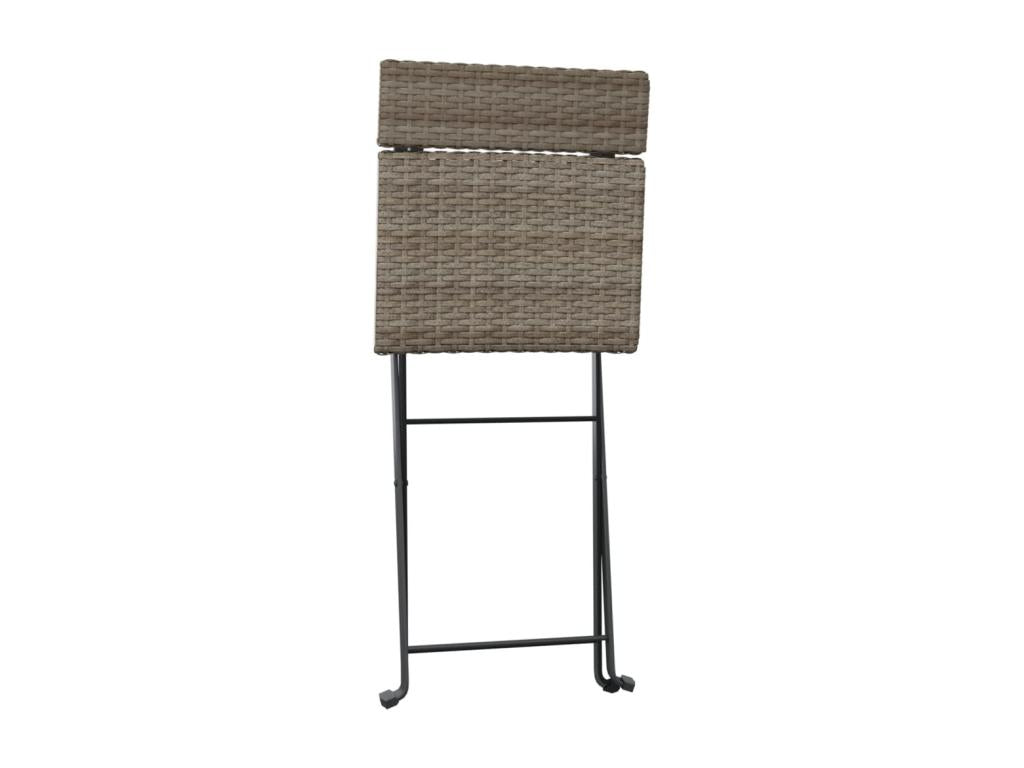 PINPAI Folding Chairs, 6 Pieces, Grey Wicker and Steel AIHW61807
