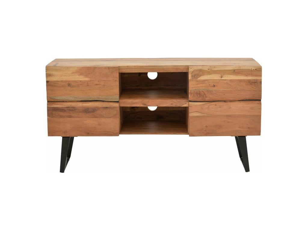 Luxameub TV stand, solid natural wood, 130x43.5x66.5 cm BCXX59880
