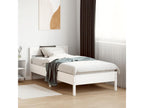 Bed frame with white headboard 90x190 solid pine wood HQBC82394