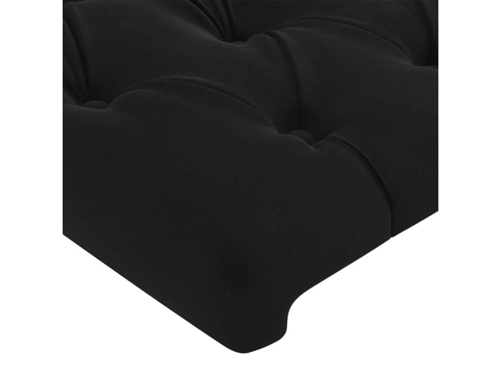 Headboard with wings, Black, 93x16x78/88 cm, Velvet, BGSN94158