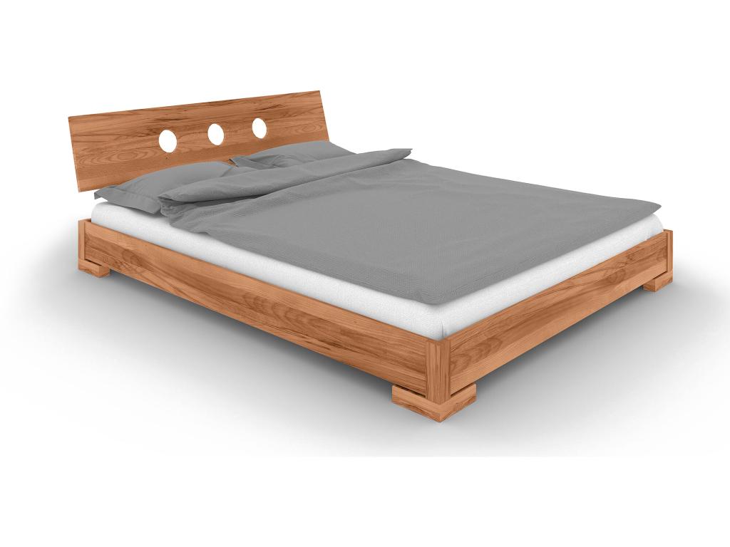 PINPAI - Low bed with headboard in natural oiled beech heartwood 160x200 HBCQ78892
