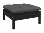 5-piece garden furniture set with cushions, black pine wood, GJRS03281