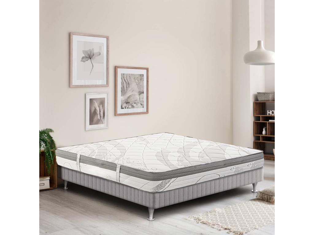 Luxameub reversible mattress 180x200 cm in firm memory foam with independent sleeping zones, summer/winter side, 26cm thick XOEP70851