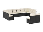 12-piece garden furniture set with cushions, black resin wicker CSUJ30204