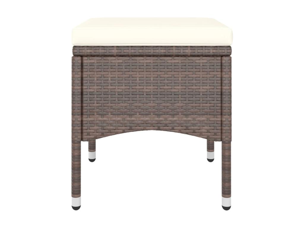 4-Piece Garden Chair and Stool Set, Brown Wicker Resin QVWY55615