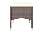 4-Piece Garden Chair and Stool Set, Brown Wicker Resin QVWY55615