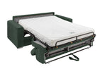 PINPAI 3-seater convertible sofa in green corduroy - 140cm wide sleeping area - 14cm mattress - Luxameub LEEC71931