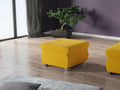 Luxameub 122 Yellow Pouf 39x60x60cm Upholstery Metal Legs GFWU25529