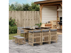 11-piece garden dining set and cushions, méLuxameub beige ZEDP33776