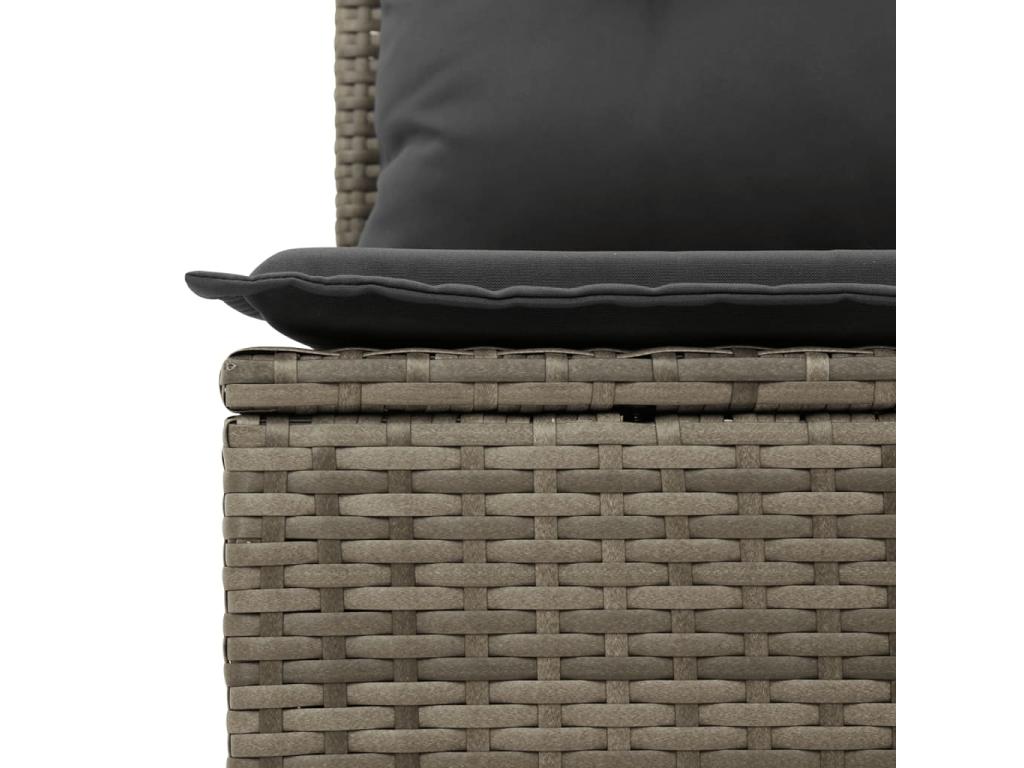 9-piece garden furniture set with grey resin wicker cushions DMMY14782