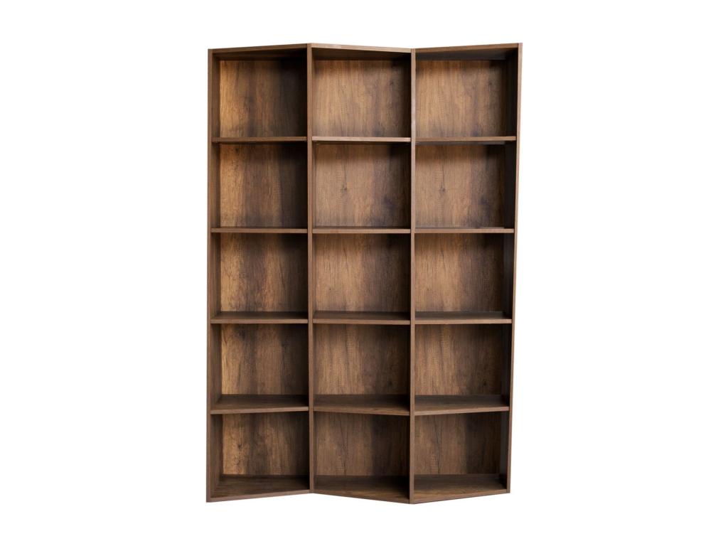 Cosymeub 3-piece modern bookcase in walnut, UCMC93648