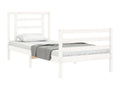 White bed frame and headboard 100x200 cm solid wood HCVA96642