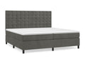 Upholstered bed base and mattress, Dark Grey 200x200cm Velvet JXKF26217