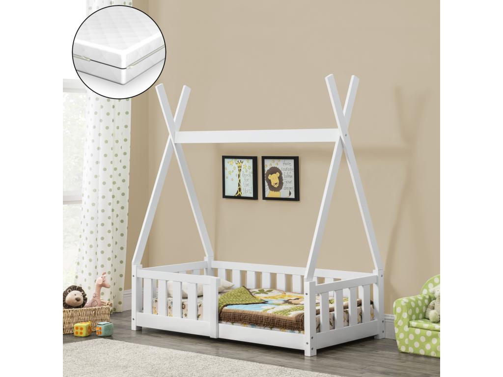 Luxameub Bed with Orthopedic Mattress Helsingborg White 140x70 cm Luxameub YLZX82560