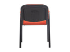 Conference chair - Fabric / Matte black metal - Red - Luxameub QRIW36445