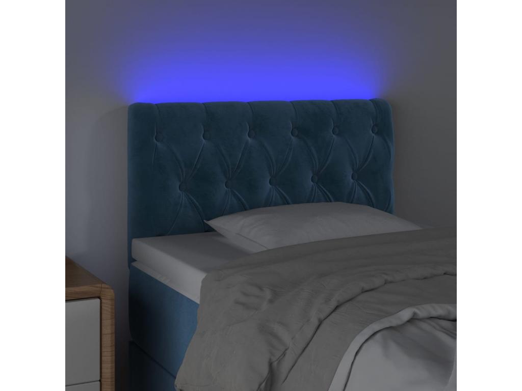 Dark Blue LED Headboard 80x7x78/88 cm Velvet GBUB83486