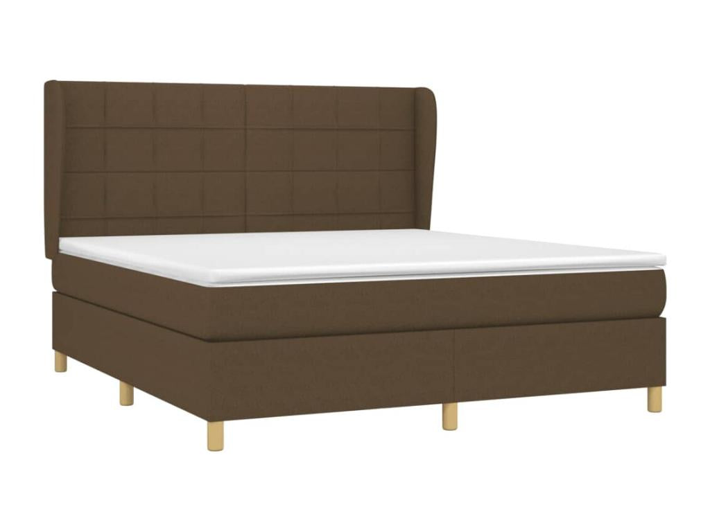 Upholstered bed base with mattress, dark brown, 180x200 cm, WSDT05309