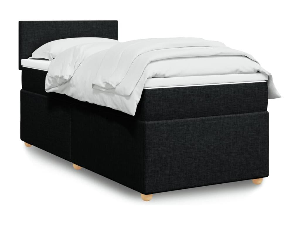 Luxameub bed base with black mattress 100x200 cm fabric XRGV50132
