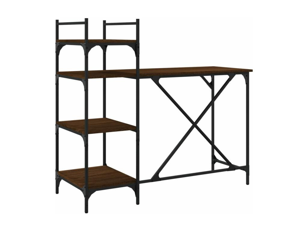 Computer desk with shelves, brown oak, 120x47x109 cm, OILY19597