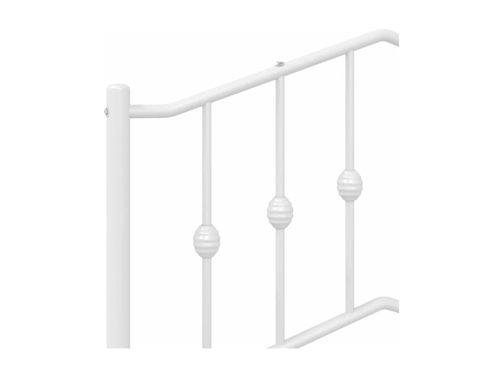 Metal bed frame without mattress with white headboard 80x200cm BPJG80886