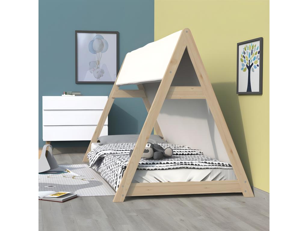 Luxameub Cabin Bed 90x200 1 Canvas 1 Slatted Base / Natural HNWI52881