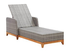 Cosymeub Solid Wood and Woven Resin Chaise Lounge, Grey, UHYW92859