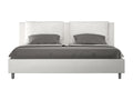 Upholstered storage bed 180x210 white faux leather Luxameub UZTA07990
