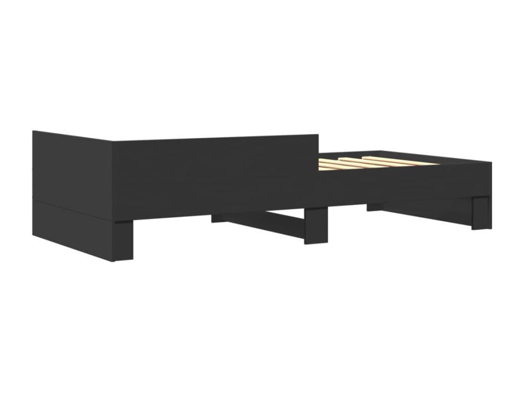 Black engineered wood bed frame without mattress 90x190 cm