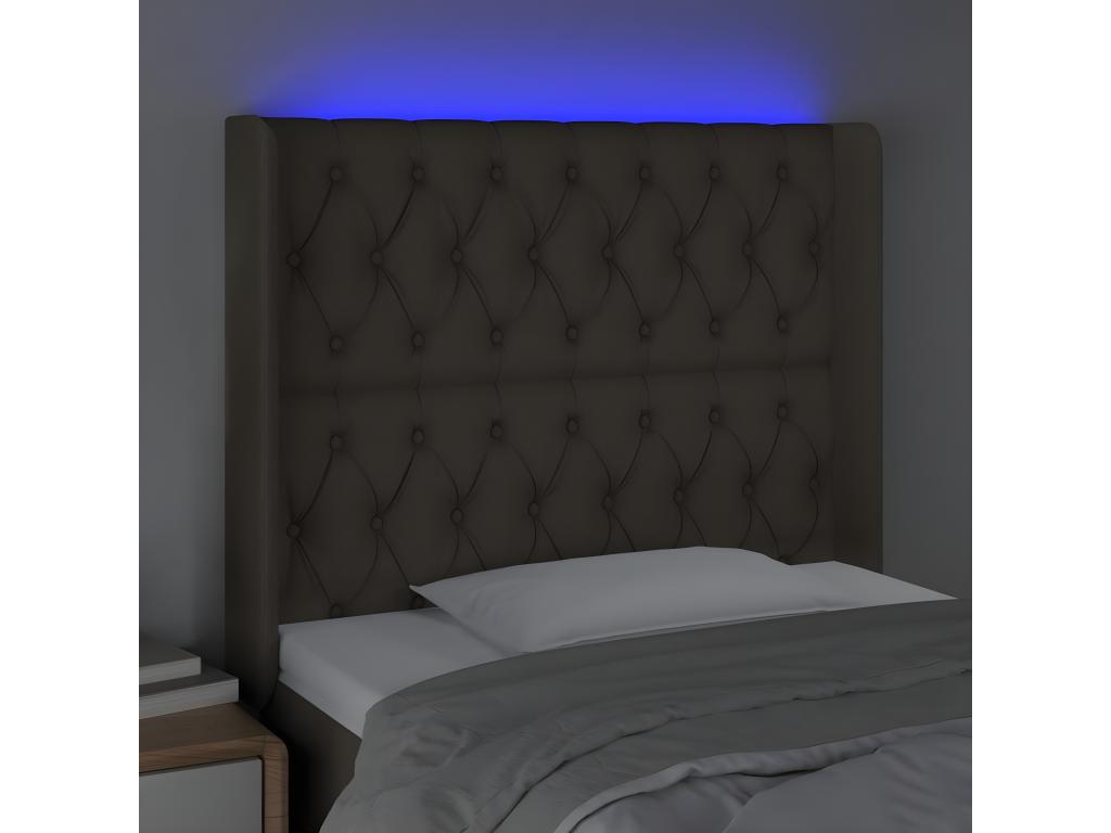 Luxameub LED Headboard 93x16x118/128 cm Fabric EFUC23131