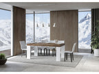 Extendable rectangular table in walnut and white wood, 180 to 440cm, Luxameub - Support with 4 legs BINN11212
