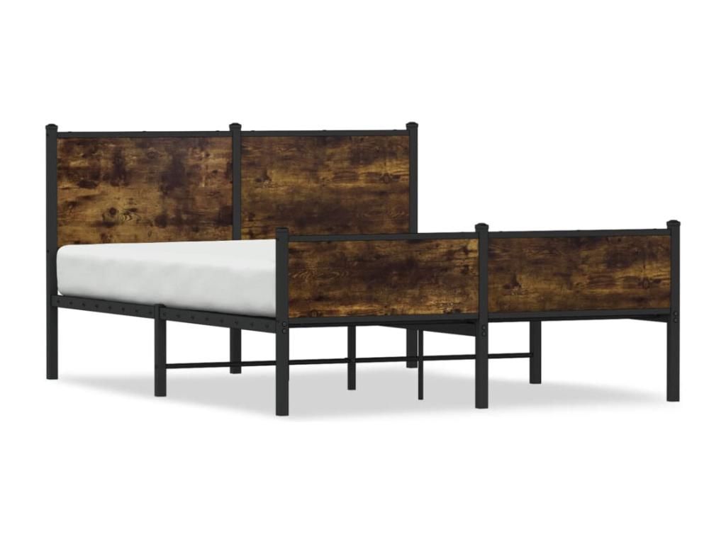 Metal bed frame with headboard and footboard 137x190 cm SLJC20708