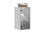 Luxameub wall cabinet with glass doors, grey, 35x37x68.5 cm, YACU47337