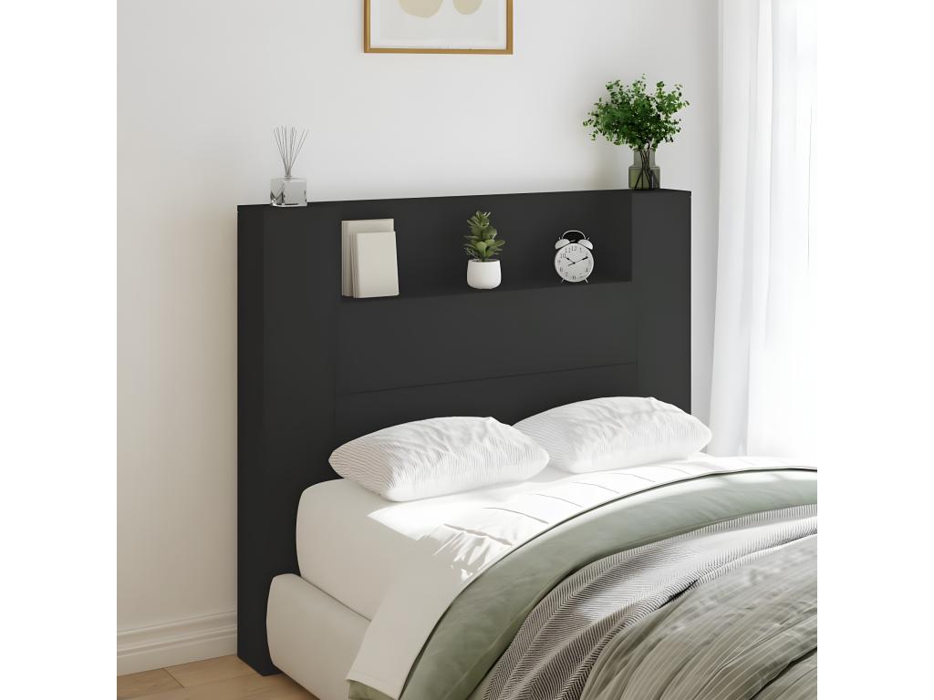 Black LED Headboard Wardrobe 120x16.5x103.5 cm GSJY36685