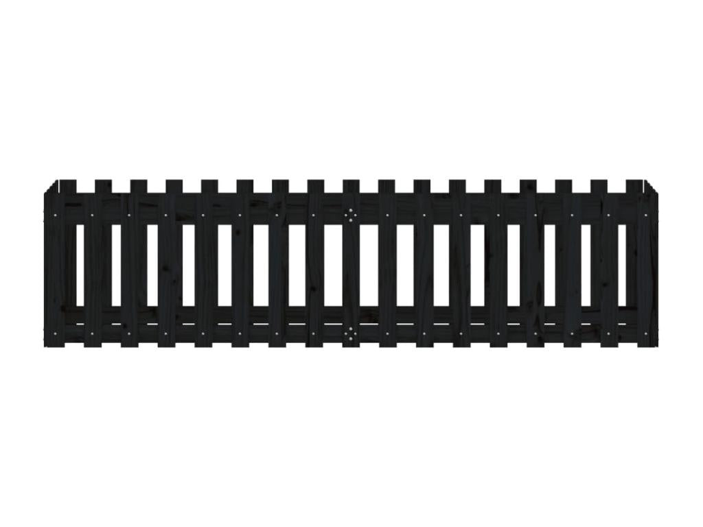 Raised garden bed with fence design, 200x50x50 cm, solid pine, IMBV89046