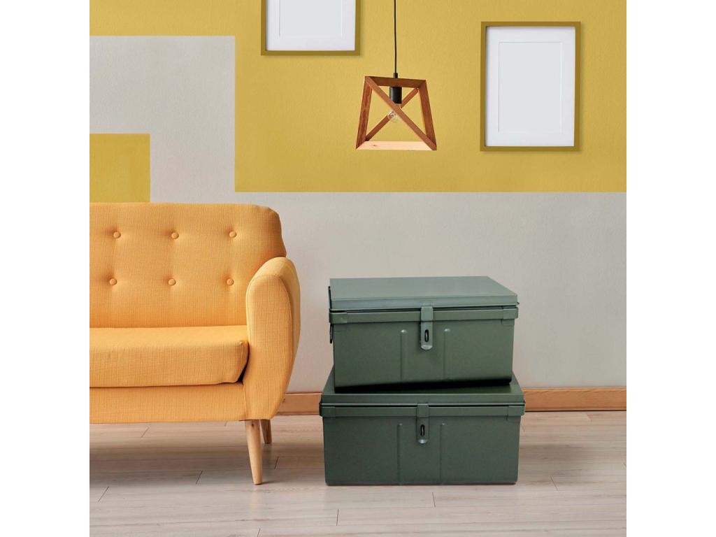 Set of 2 Luxameub metal storage boxes LKNU71619