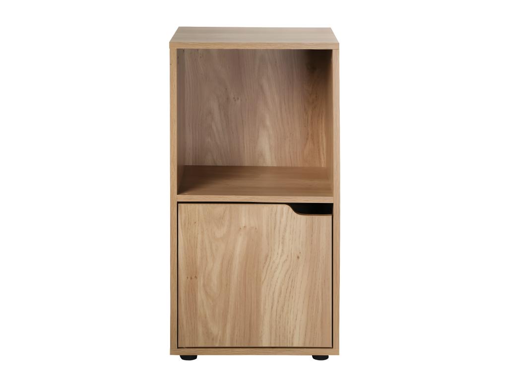 Bedside tables with 2 compartments, wood finish, 1 door - set of 2 EUBN19028
