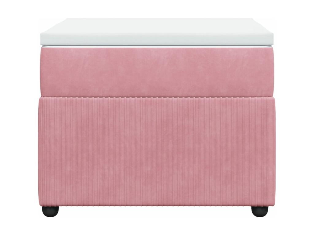 Cosymeub bed base with mattress, Pink 90x200 cm Velvet ZVWM76738