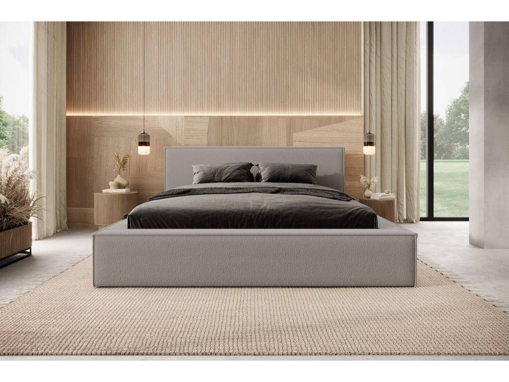 Upholstered double bed 140 cm - dark grey - BOCALIO PMCT29031