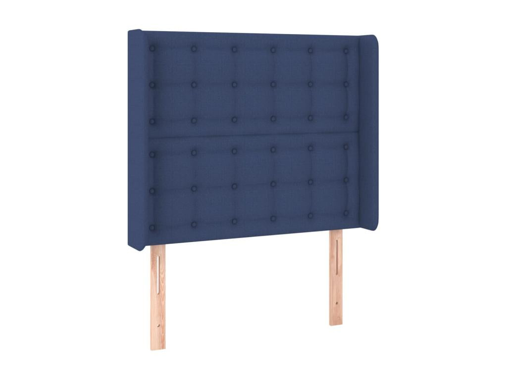 Upholstered bed base with mattress and blue LED lighting, 90x200 cm, fabric ZSUR42987
