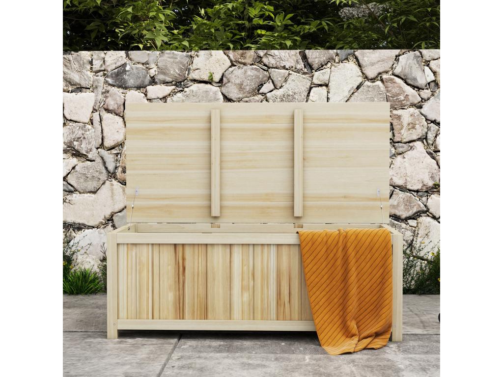 Outdoor storage box 172L with gas struts - dimensions: 120L x 55W x 45H cm - fir wood DUUP93914