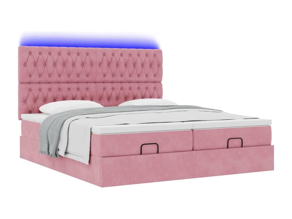 PINPAI bed frame with pink velvet mattress 160x200 cm DCQT52190