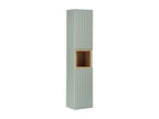 Luxameub Green and Wood LZVN19012 Single Vanity Unit with Built-in Sink, 50cm, 2 Drawers and Tall Cabinet