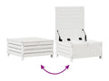 Garden furniture set with cushions, 6 pieces, white, solid pine wood, FBLA88745